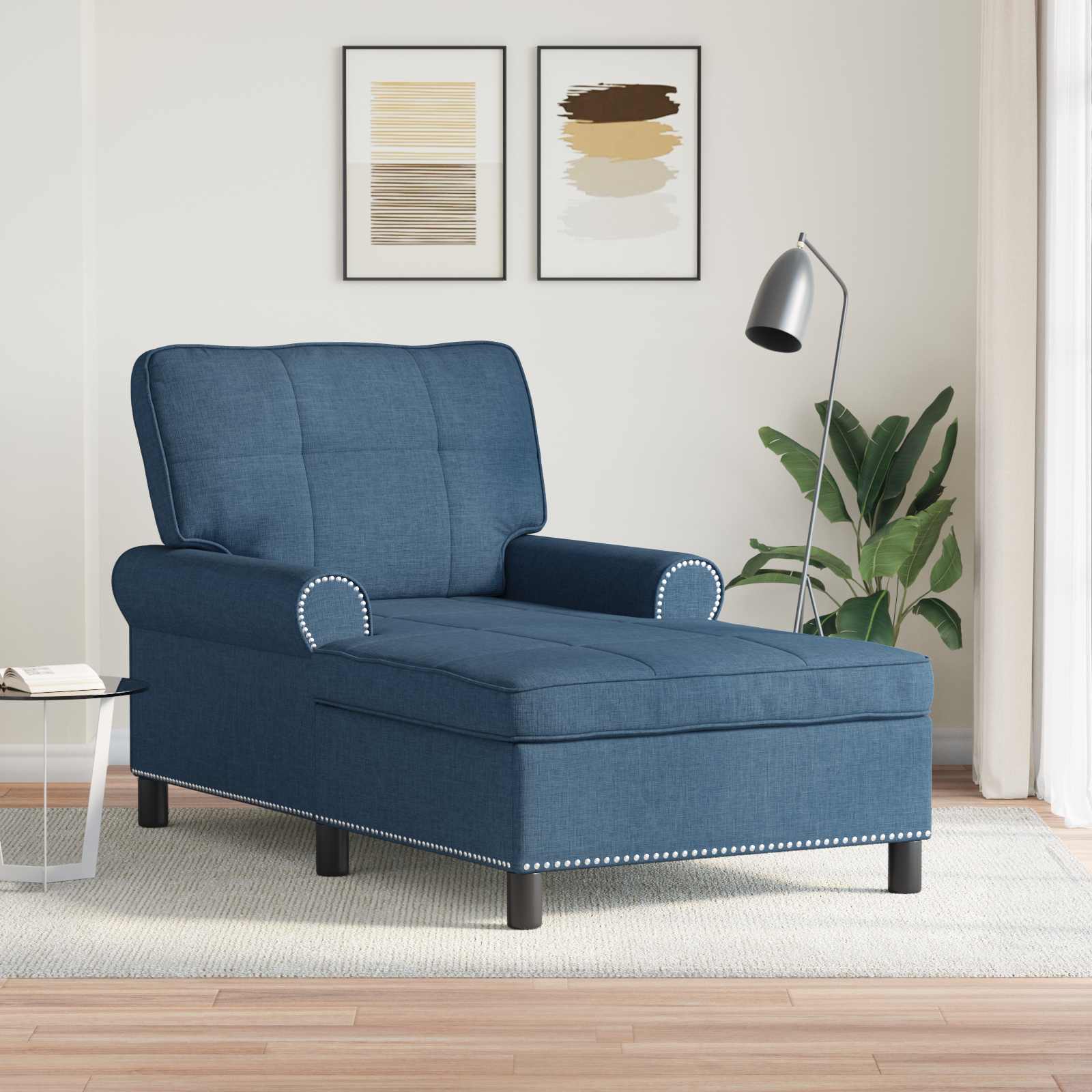 PÁRÁS FOTEL párnával Kék 91 x 157 x 91 cm szövet