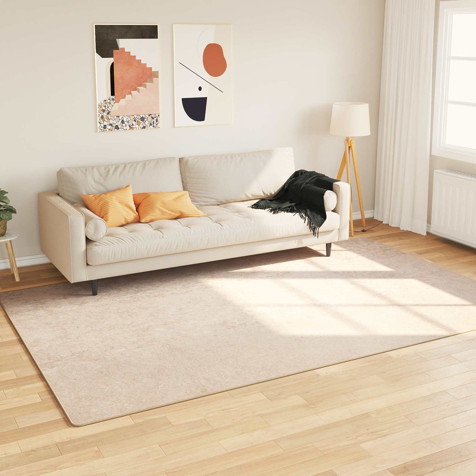 Szőnyeg Nyomtatás Krém 300 x 190 cm Poliészter és PVC