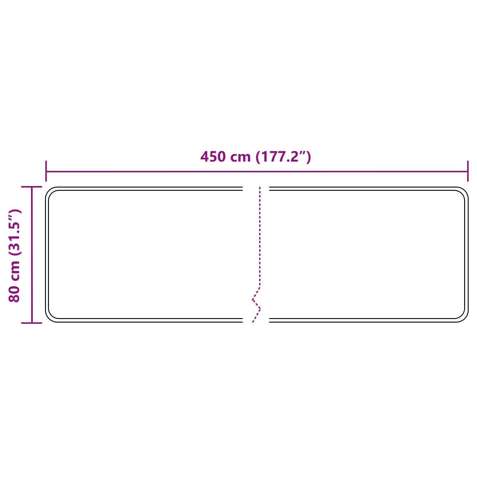 Szőnyeg futó MARSA Erdei zöld 450 x 80 cm Poliészter és PVC