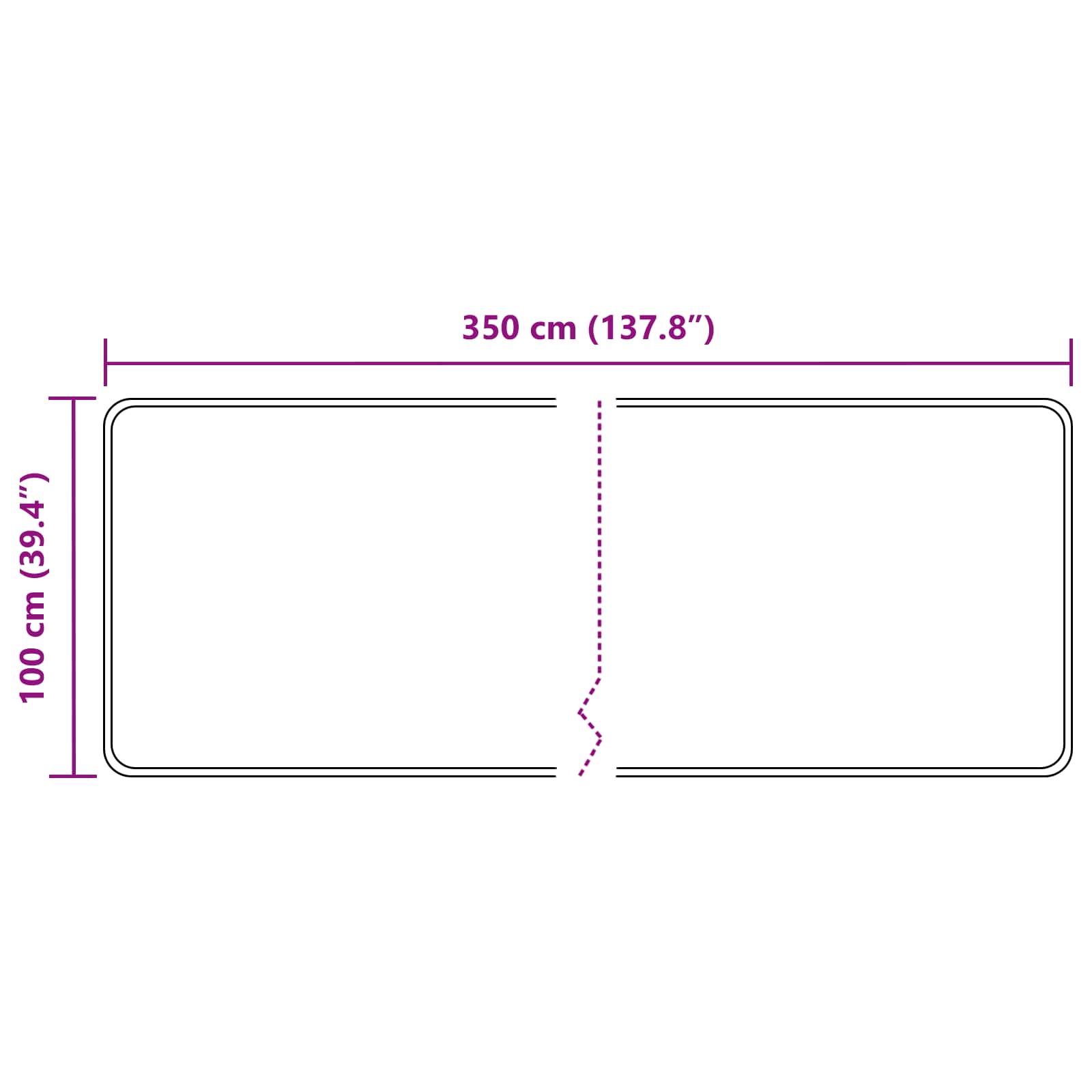 Szőnyeg futó MARSA Szürke 350 x 100 cm Poliészter és PVC