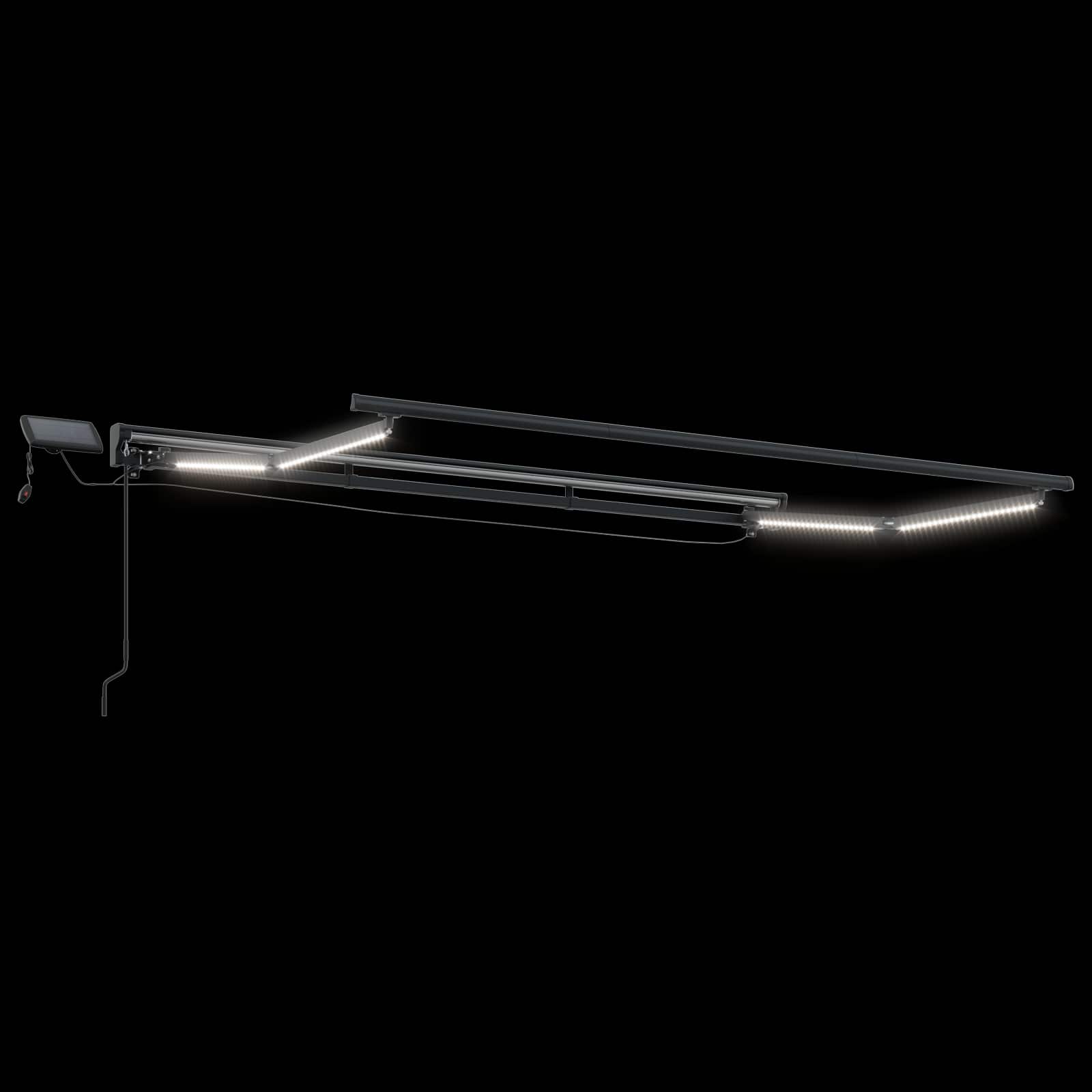 Kézi napellenző keret LED világítással Antracit 3 x 2,5 m Acél