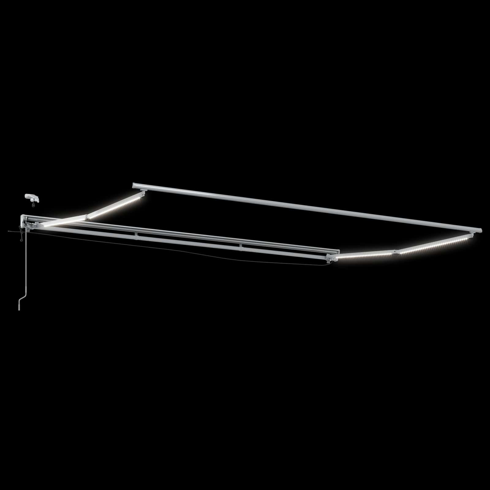 Elektromos napernyő keret LED-del Fehér 4,5 × 3 m Alumínium