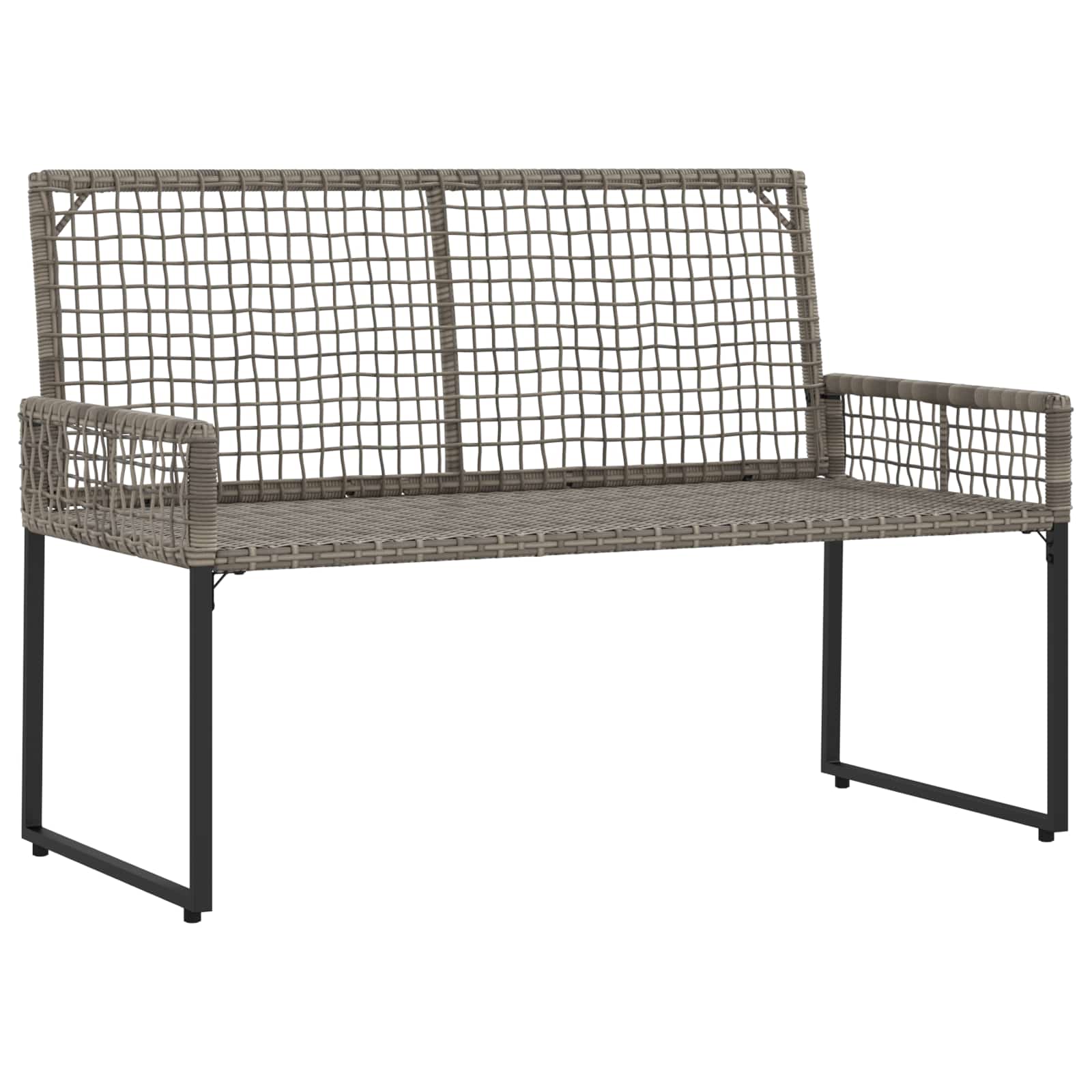 Kerti pad párnával Szürke 118 x 55 x 82 cm PE rattan és szövet