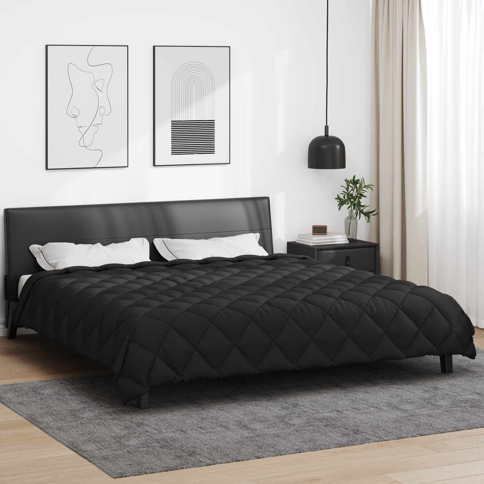 Téli takaró Fekete 240 x 260 cm Mikroszál
