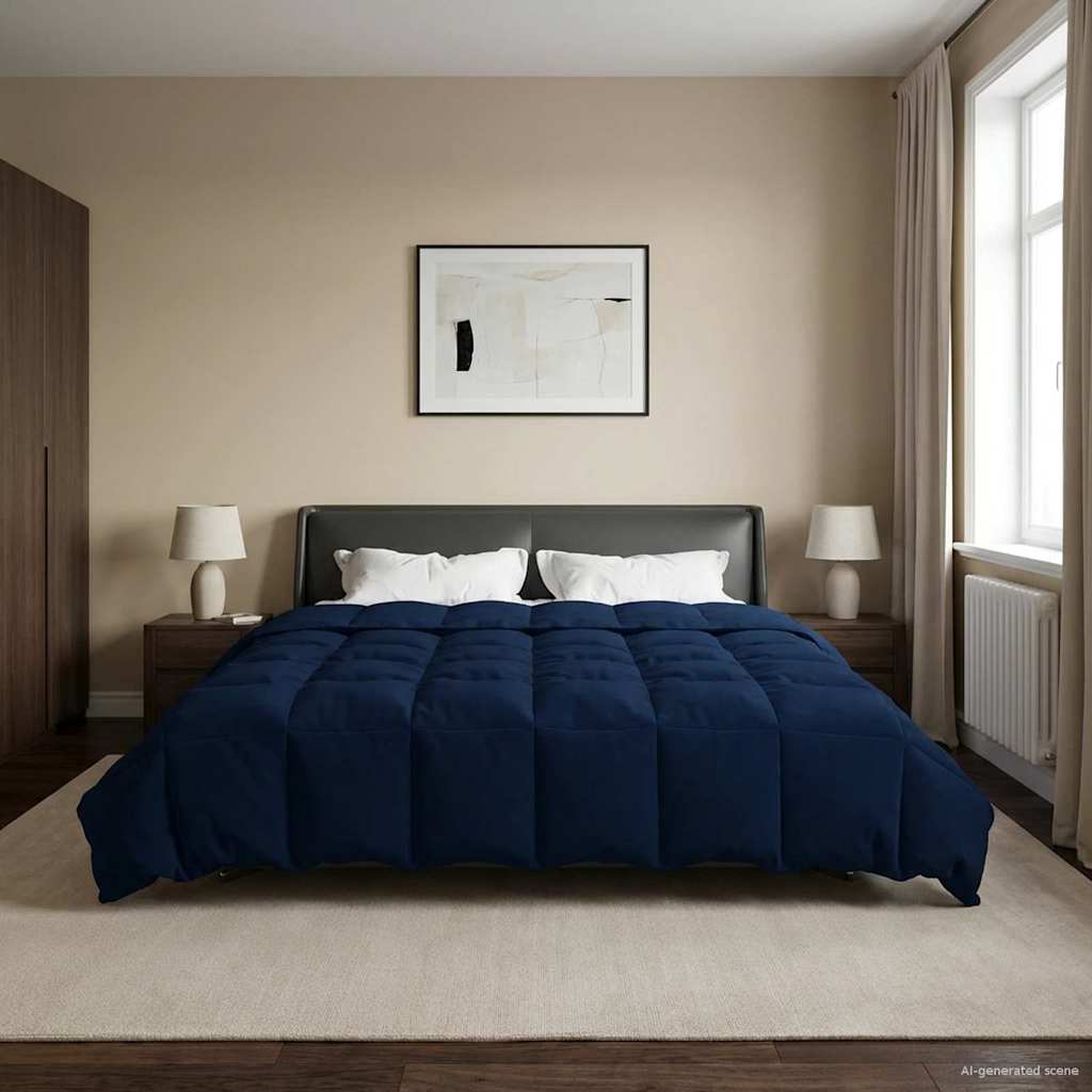 Téli takaró Sövényes Sötét kék 240 x 260 cm Mikroszál