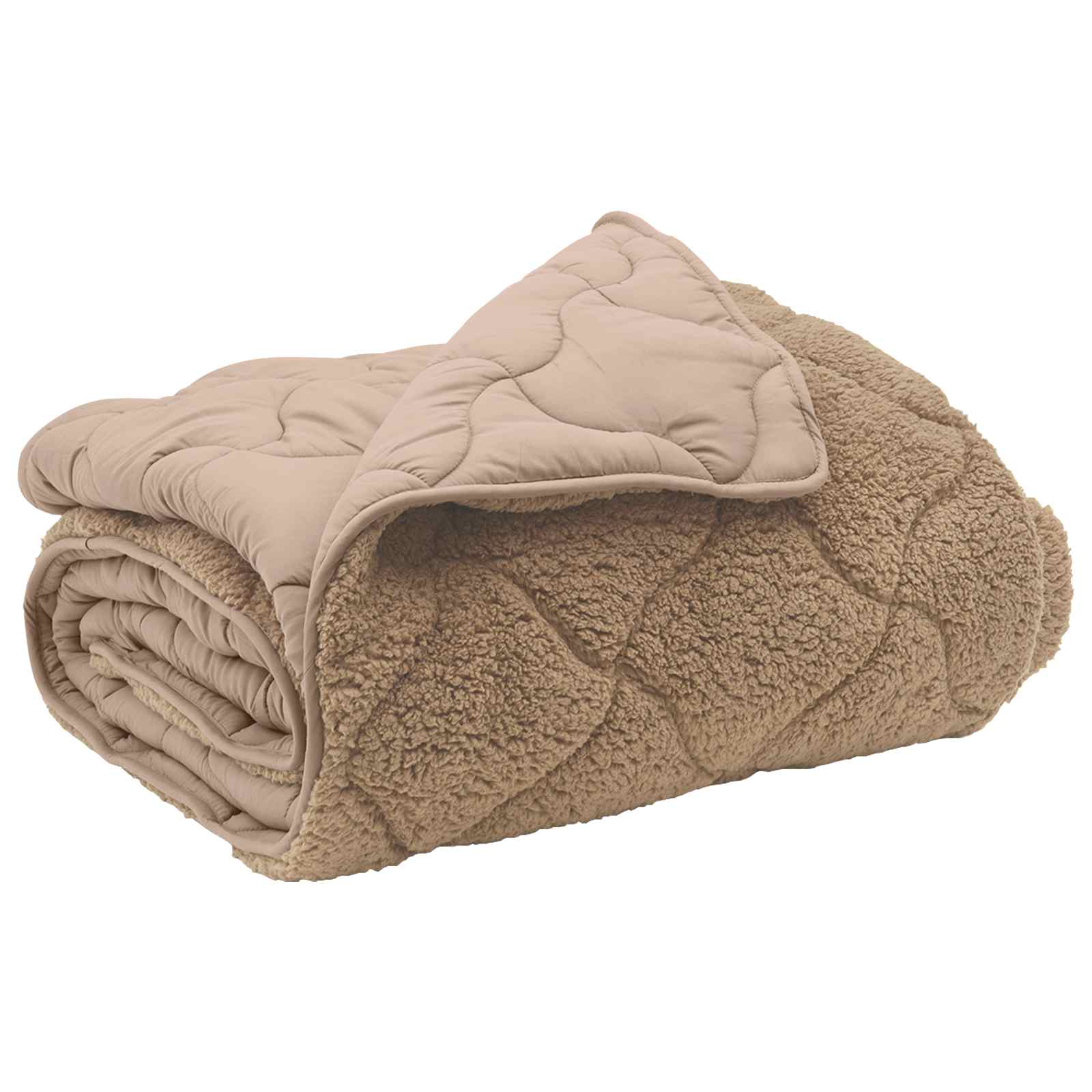 Téli takaró Tópszínű 220 x 260 cm Mikroszálas és Teddy plüss