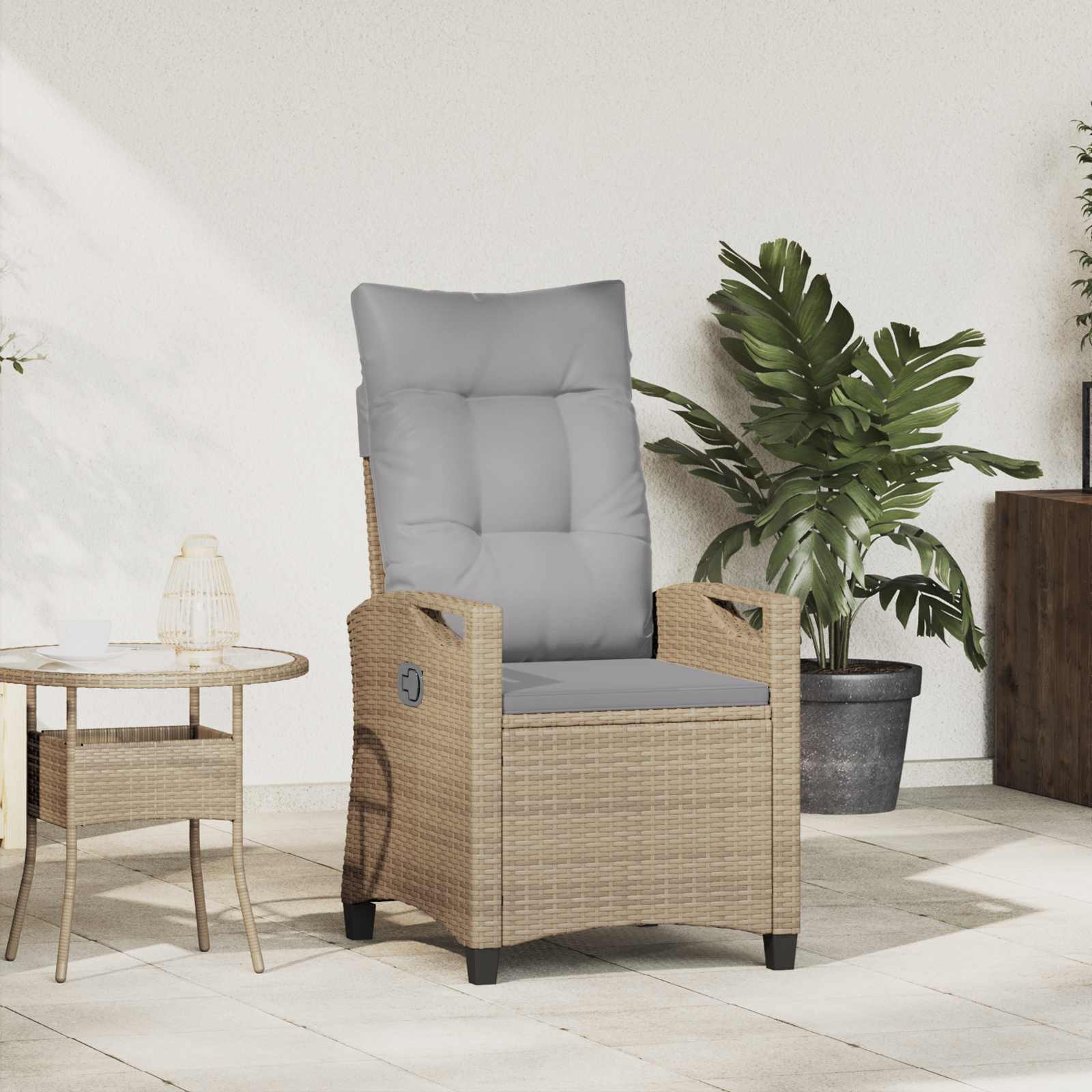 Fekvő Kerti Szék Beige és Világosszürke 56 x 60 x 112 cm