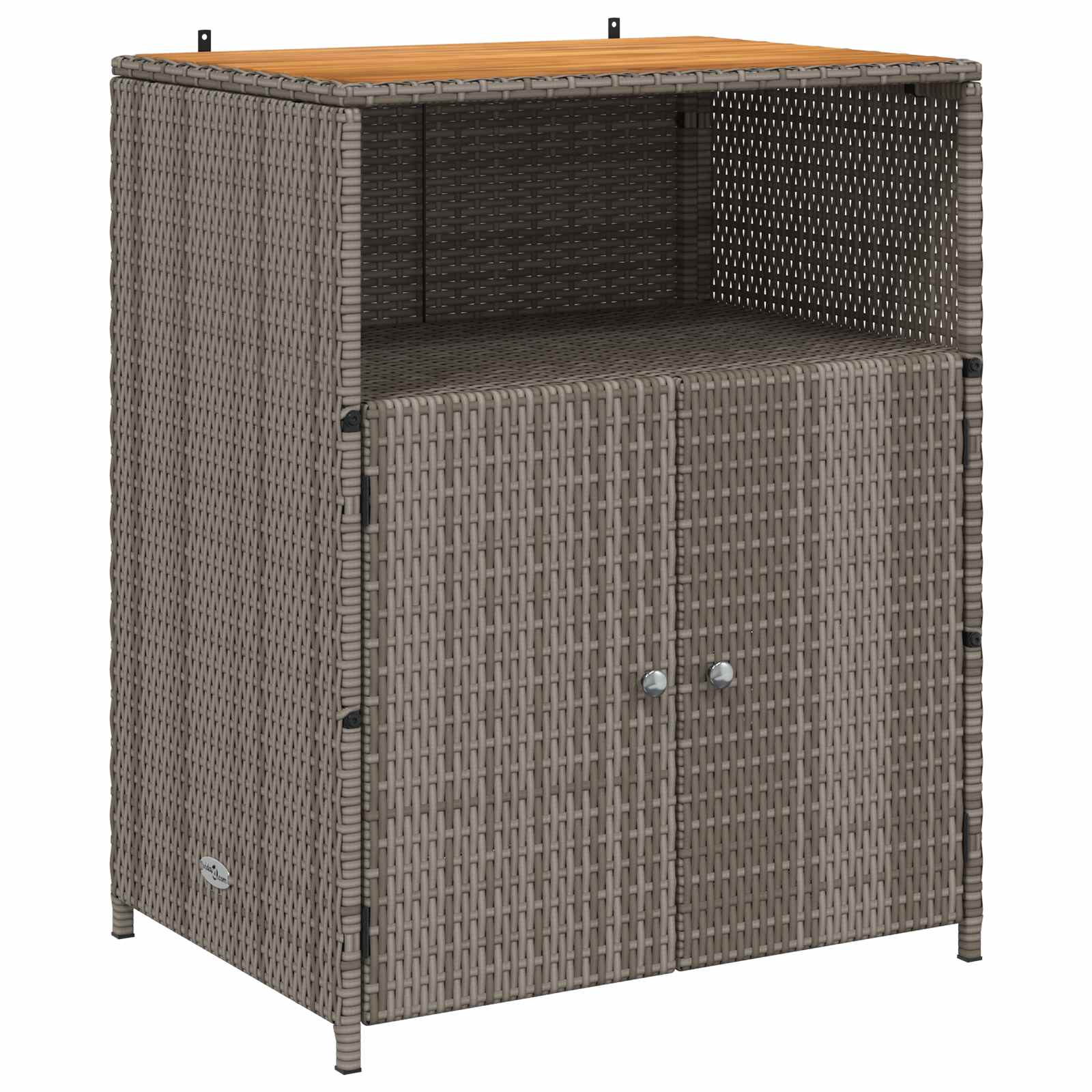Cabinet Szürke 70 x 50 x 87 cm Poliészter és Roly Rattan
