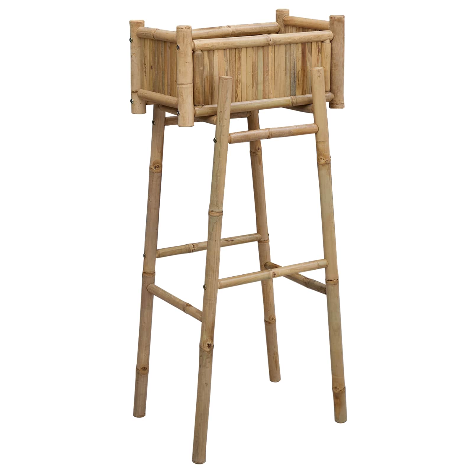 Kerti virágtartó tartóval Természetes 50 x 38 x 114 cm Bambusz