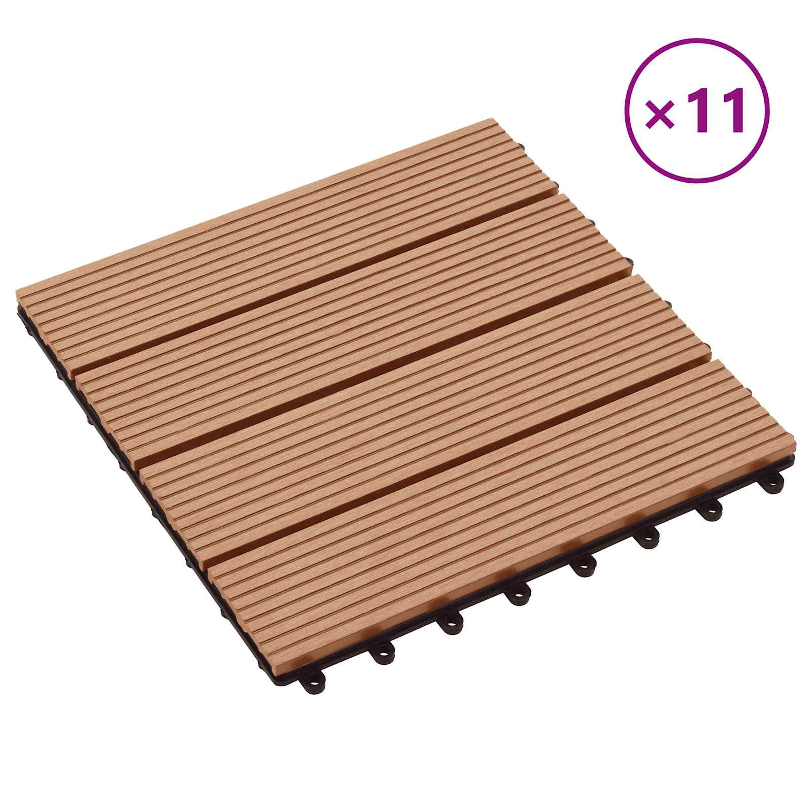 Faszegély járólap 11 pcs Tíkfa 30 x 30 cm WPC