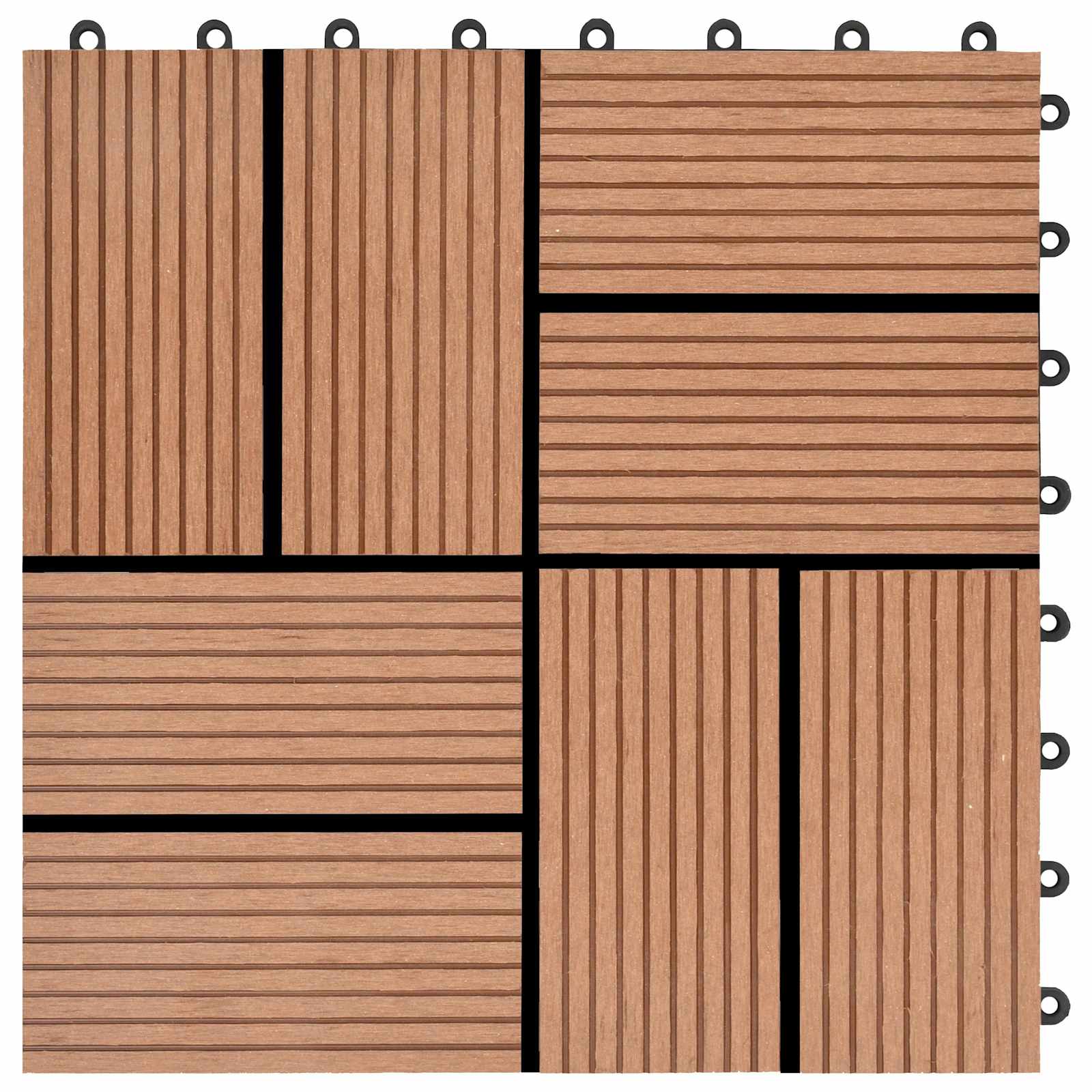 Faszegély járólap 11 pcs Barna 30 x 30 cm WPC