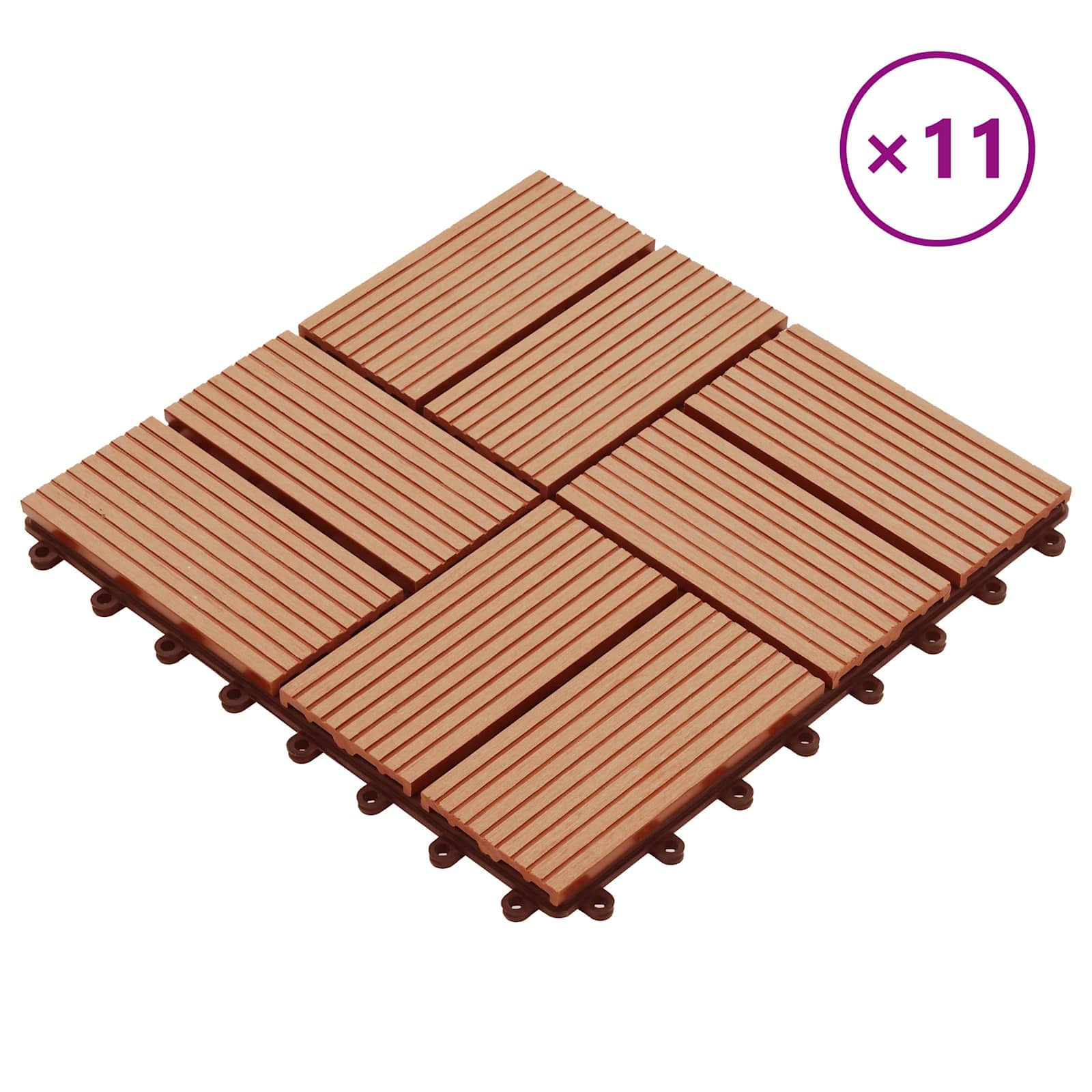 Faszegély járólap 11 pcs Tíkfa 30 x 30 cm WPC