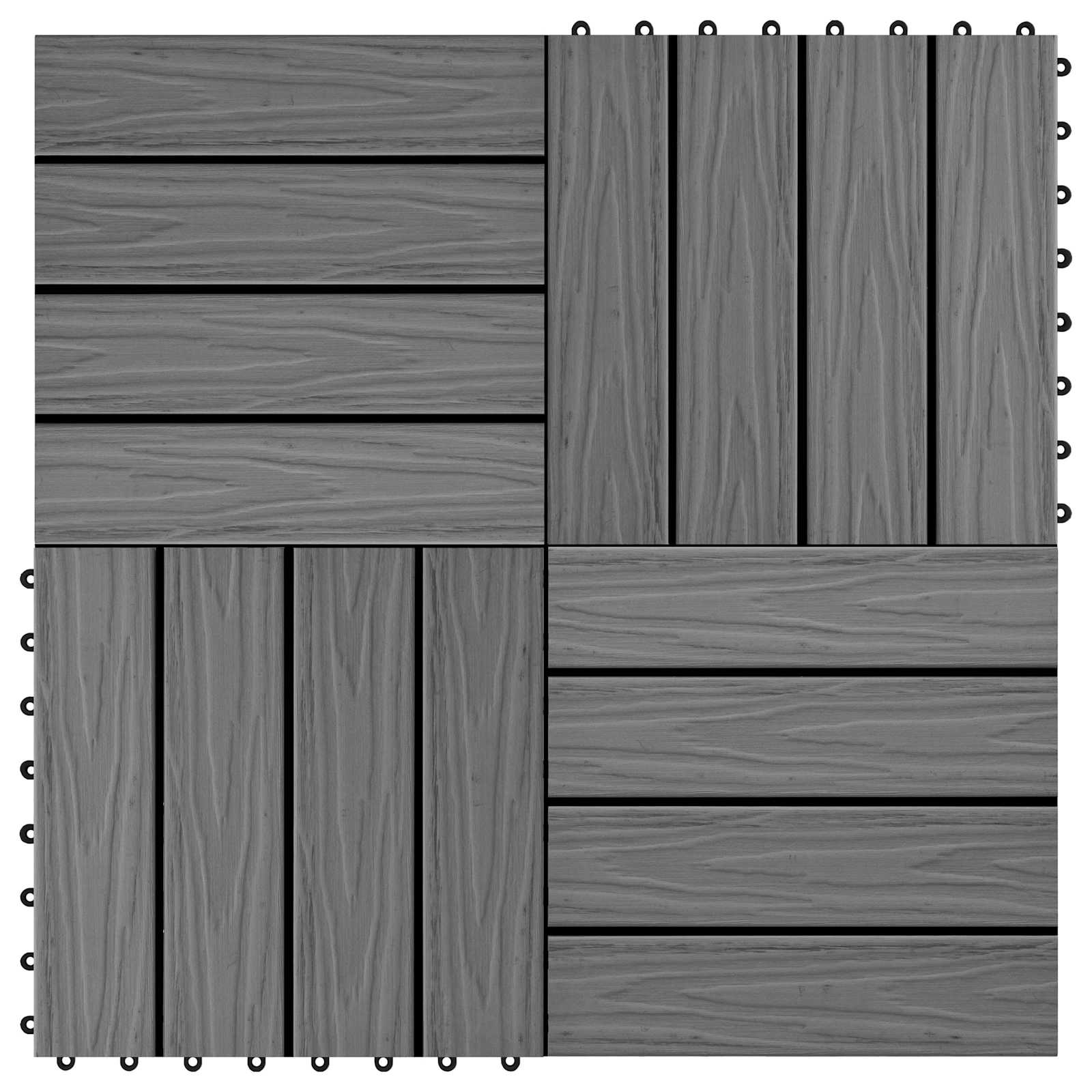 Faszegély járólap 3D Design 11 pcs Szürke 30 x 30 cm WPC