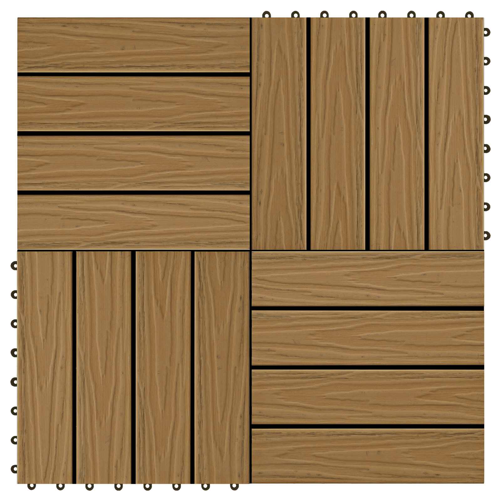 Faszegély járólap 3D Design 11 pcs Tíkfa 30 x 30 cm WPC