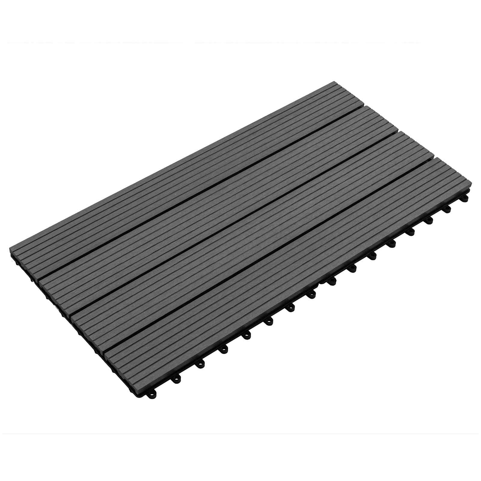 Burkoló Csempe 6 pcs Fekete 60 x 30 cm WPC