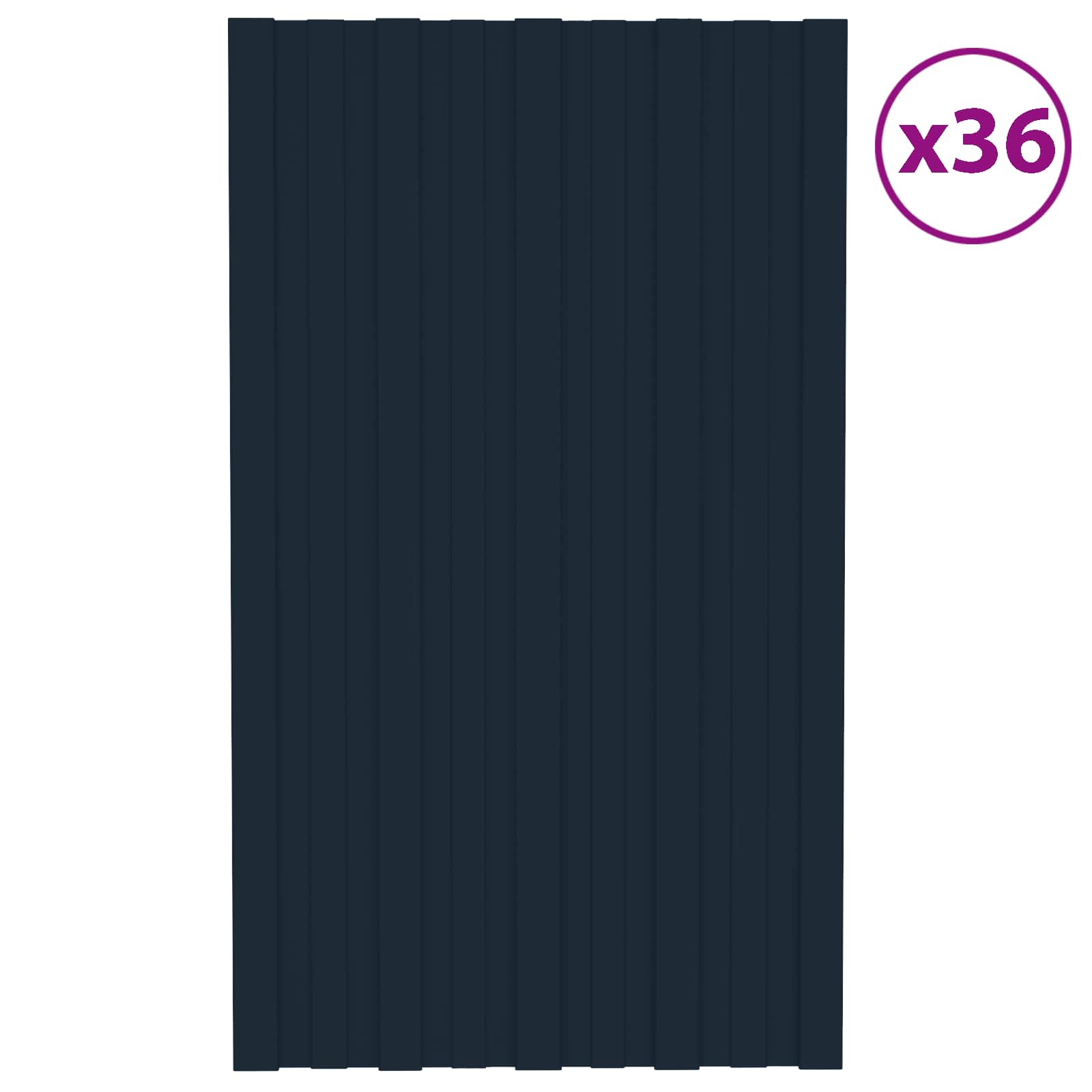 Tetőpanel 36 pcs Antracit 80 x 45 cm Horganyzott acél
