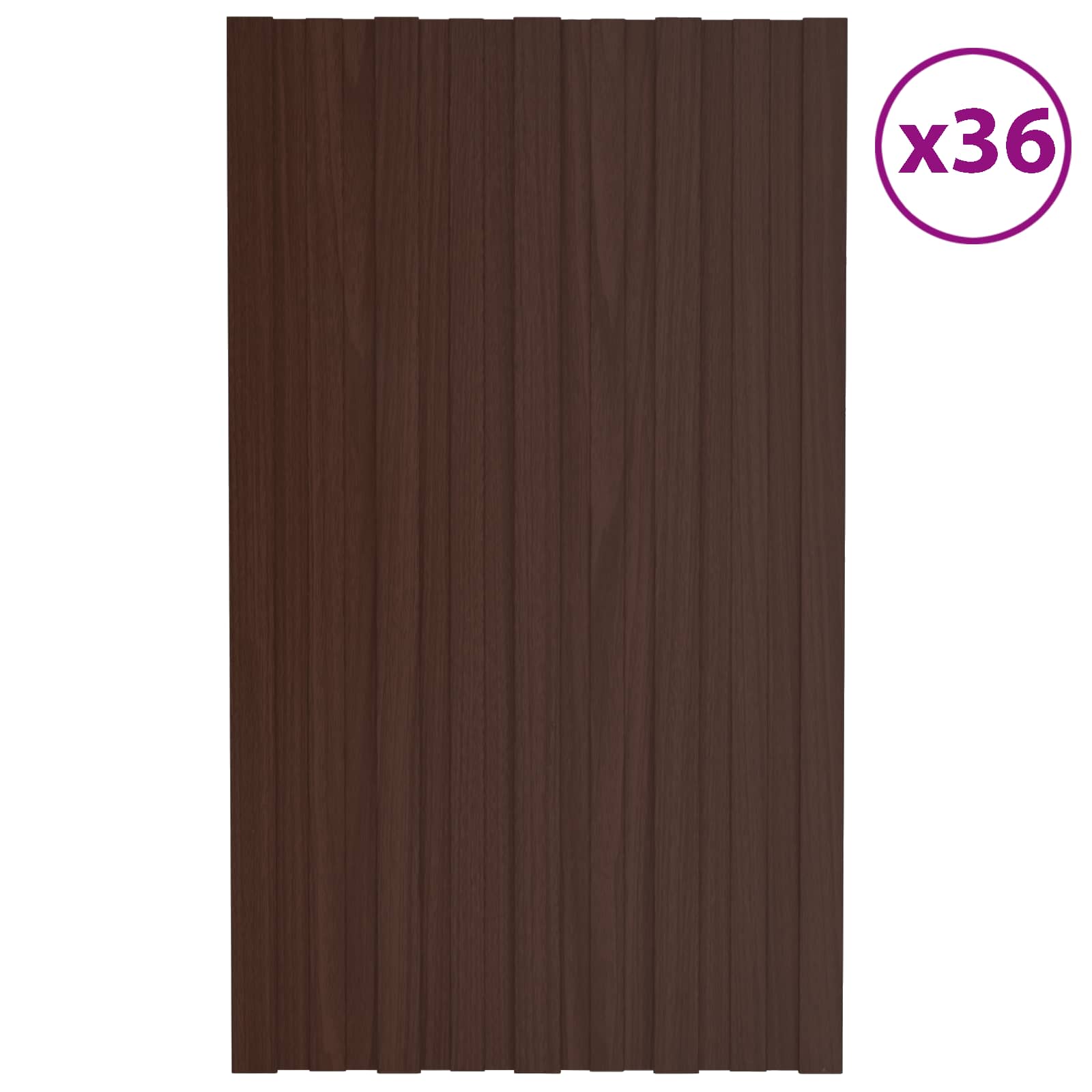 Tetőpanel 36 pcs Barna 80 x 45 cm Horganyzott acél