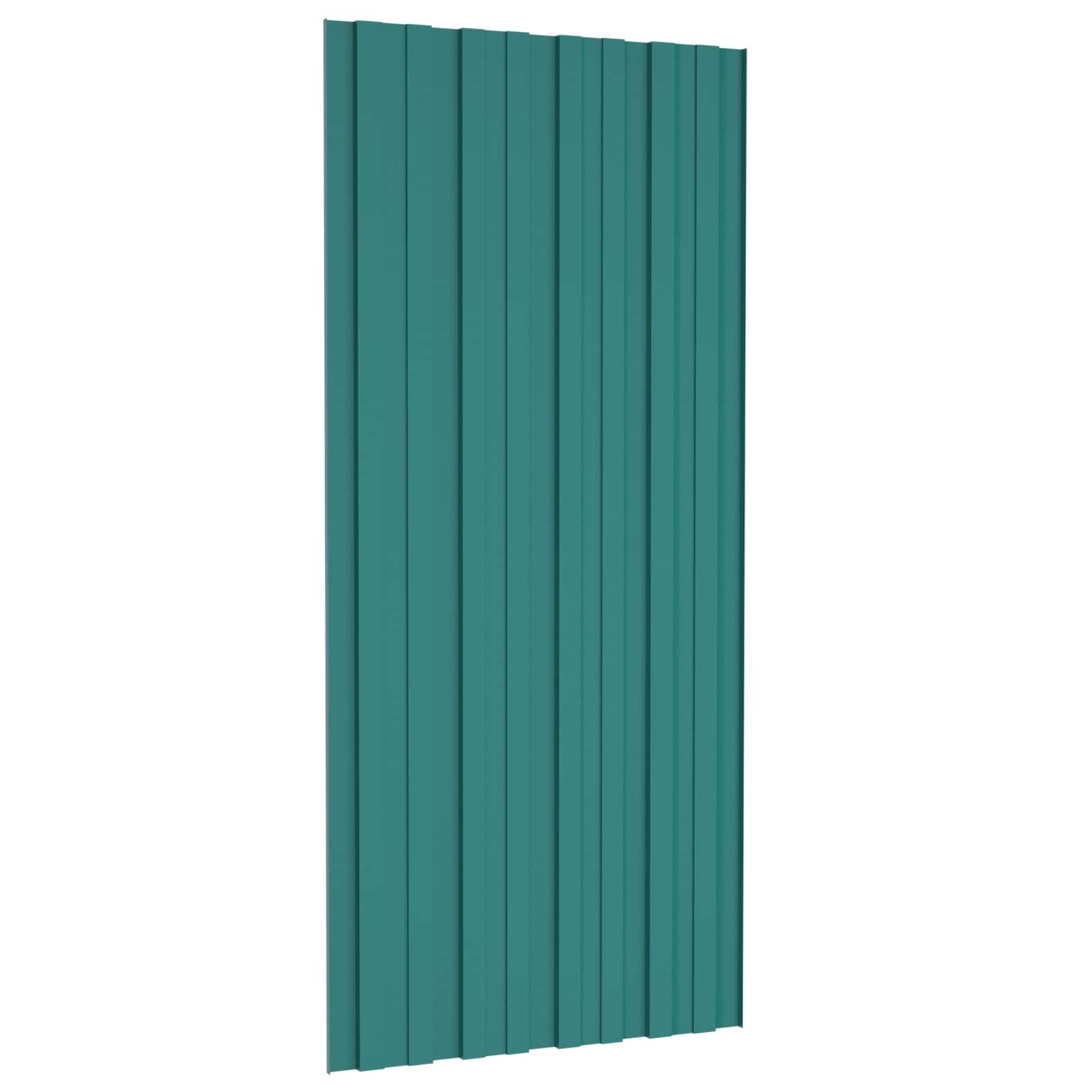 Tetőpanel 12 pcs Zöld 100 x 45 cm Horganyzott acél
