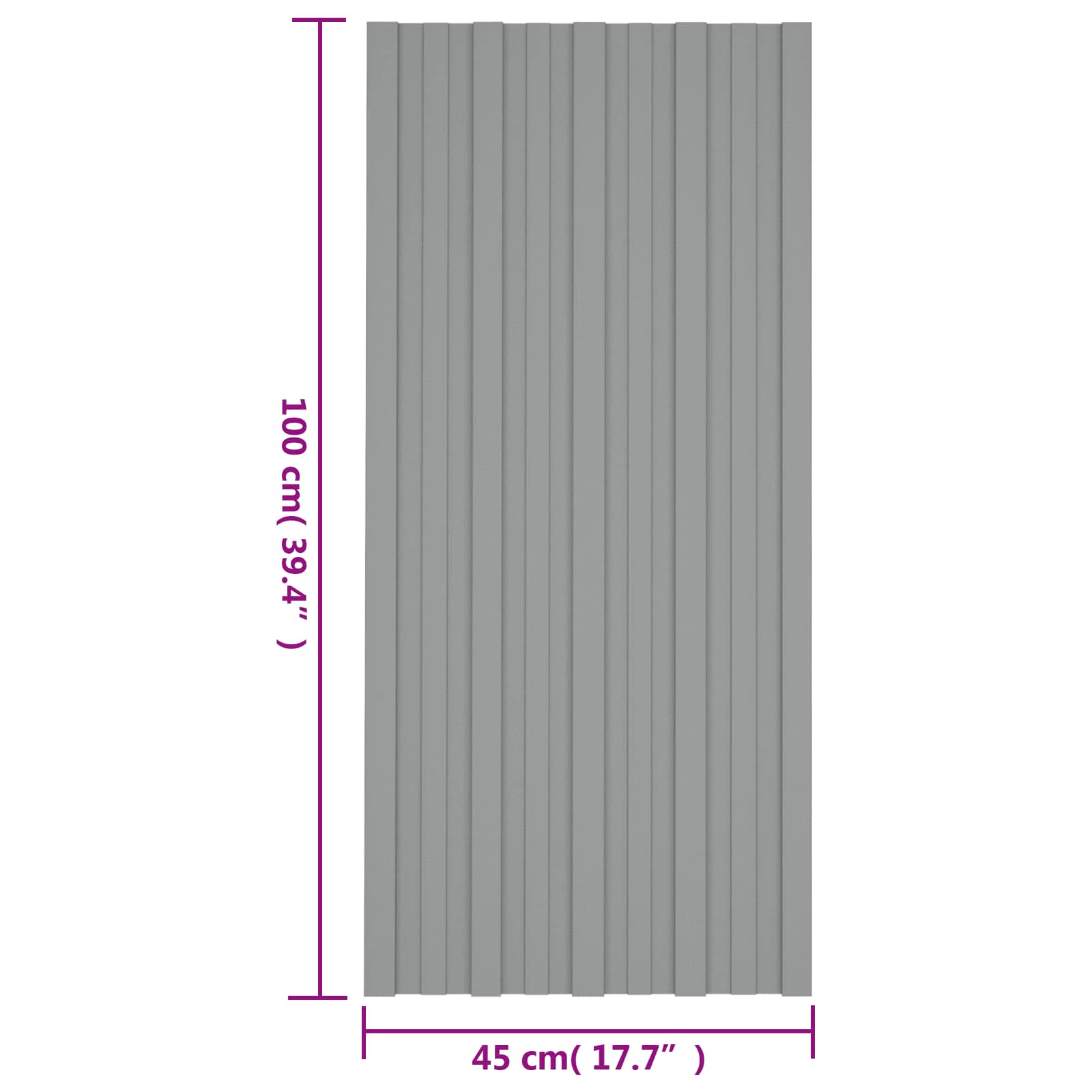 Tetőpanel 12 pcs Szürke 100 x 45 cm Horganyzott acél