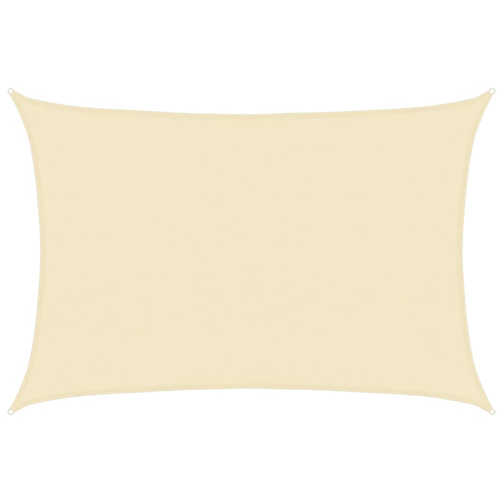 Krémszínű négyszögletes HDPE napernyő 4 x 6 m