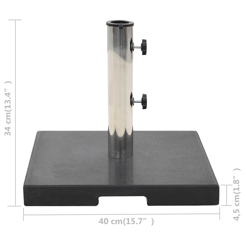 Négyszögletes fekete gránit napernyőtalp 20 kg