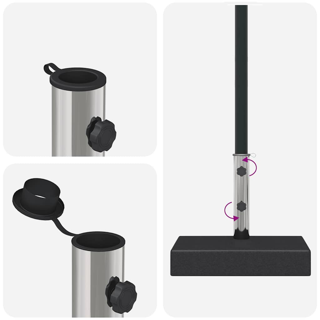 Fekete téglalap alakú gránit napernyőtalp 25 kg