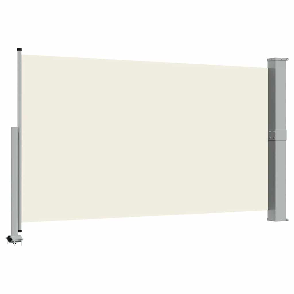 Krémszínű behúzható oldalsó terasz napellenző 140 x 300 cm