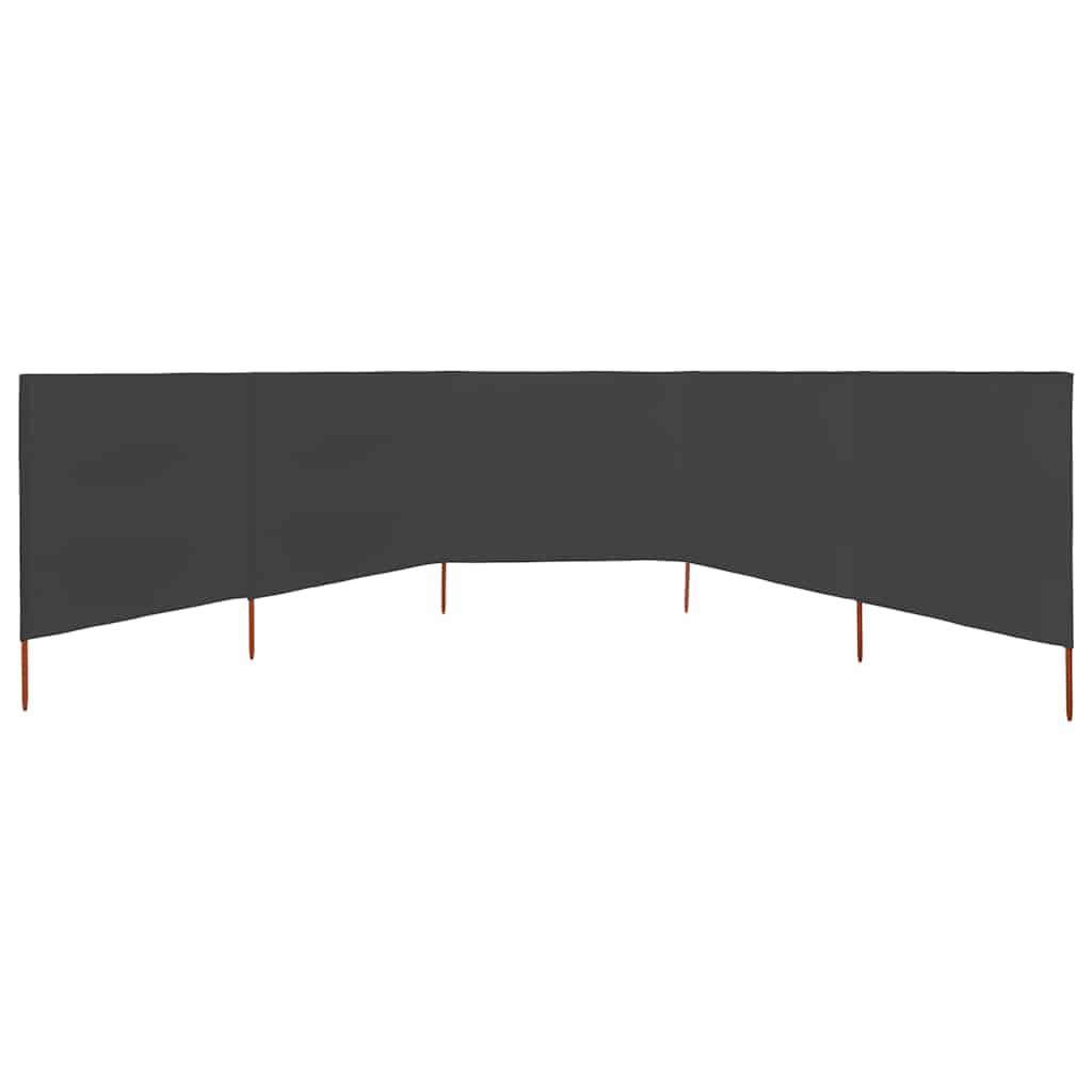 Antracitszürke szövet 5-paneles szélfogó 600 x 80 cm