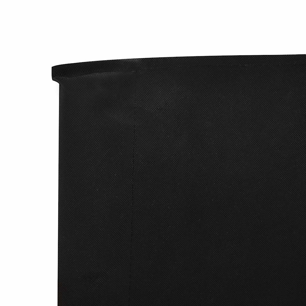 Fekete 5 paneles szövet szélfogó 600 x 160 cm