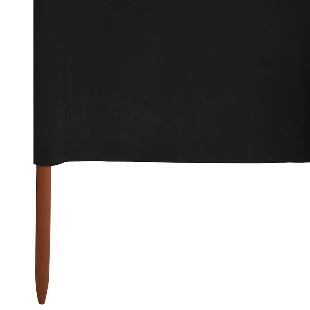 Fekete 9 paneles szövet szélfogó 1200 x 160 cm
