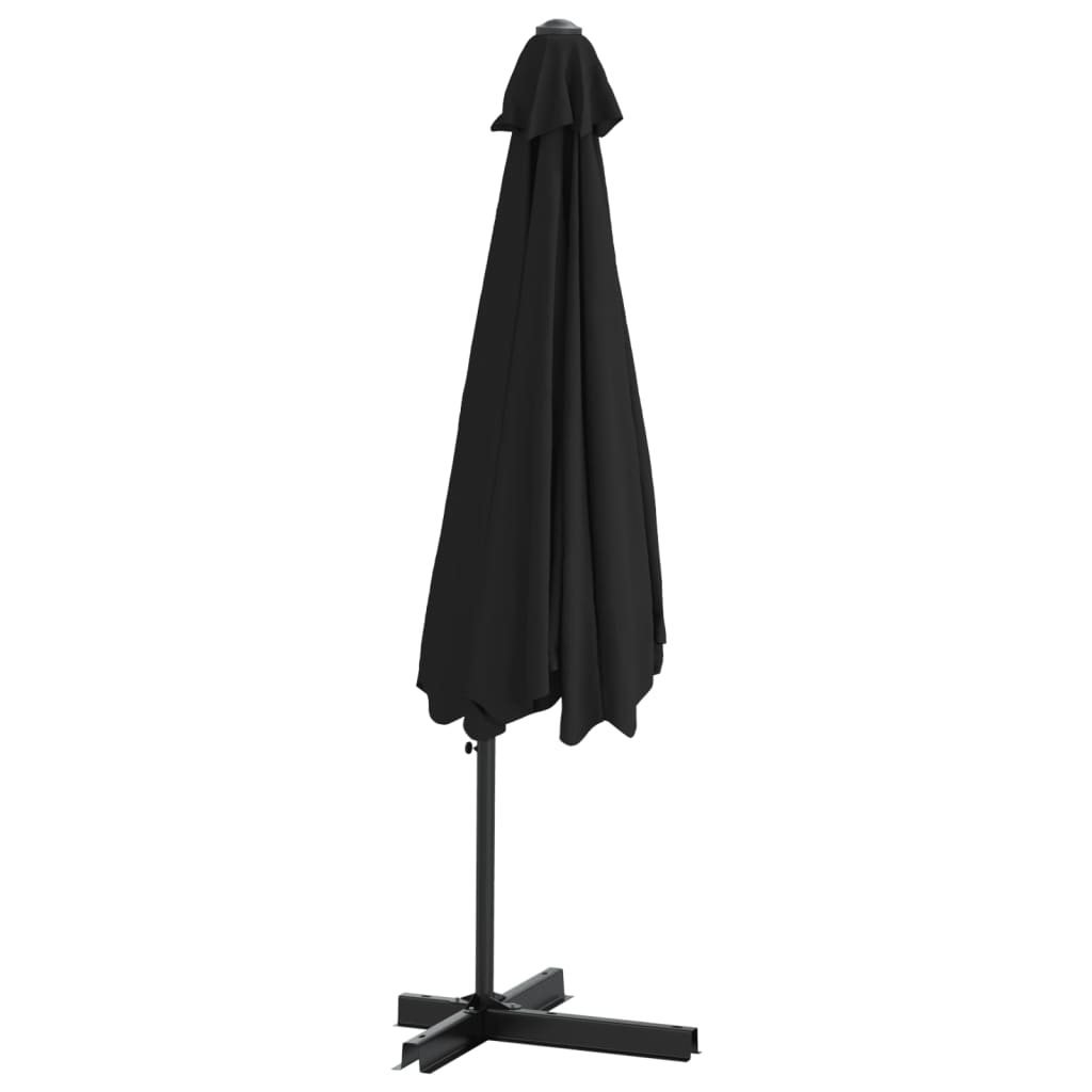 Fekete kültéri napernyő acélrúddal 300 cm
