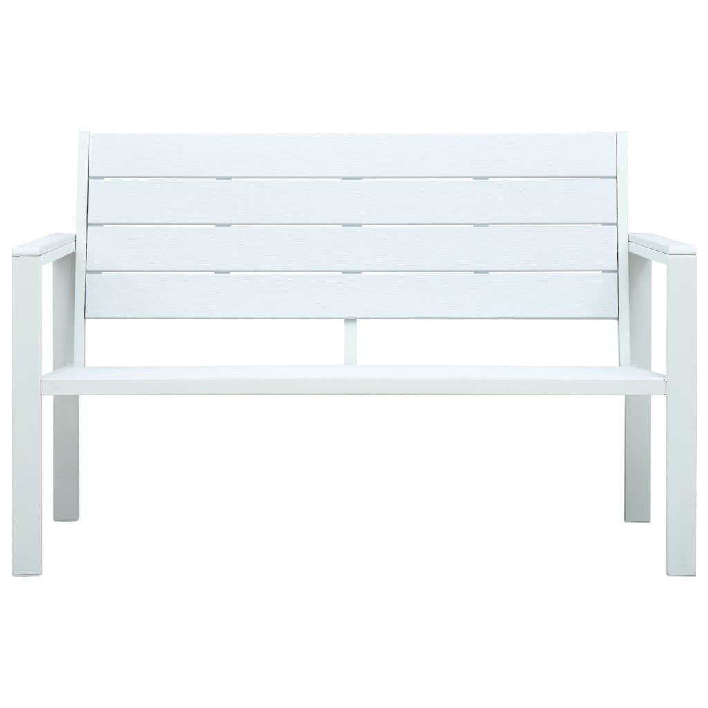Fehér fautánzatú HDPE kerti pad 120 cm