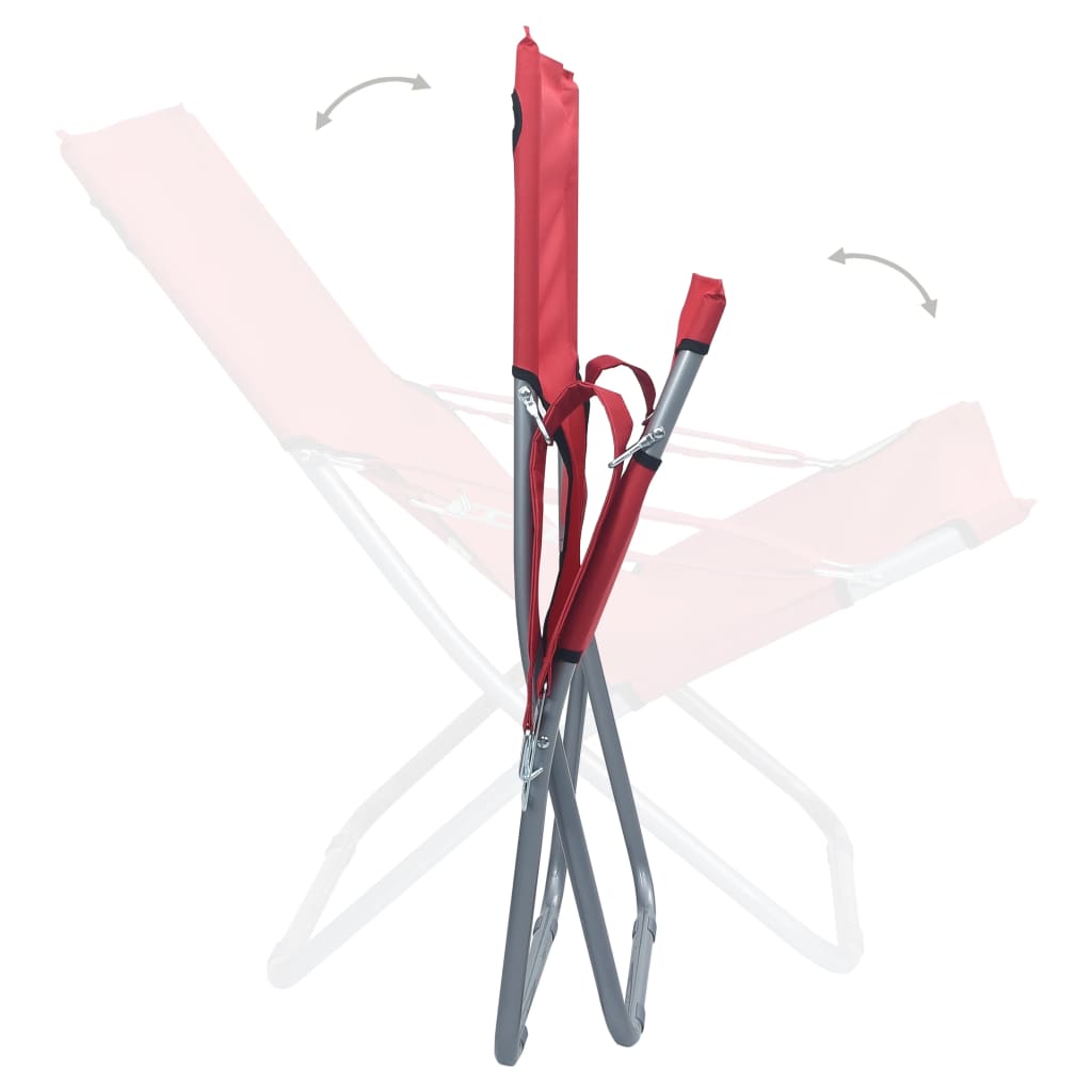 2 db összecsukható piros szövet strandszék