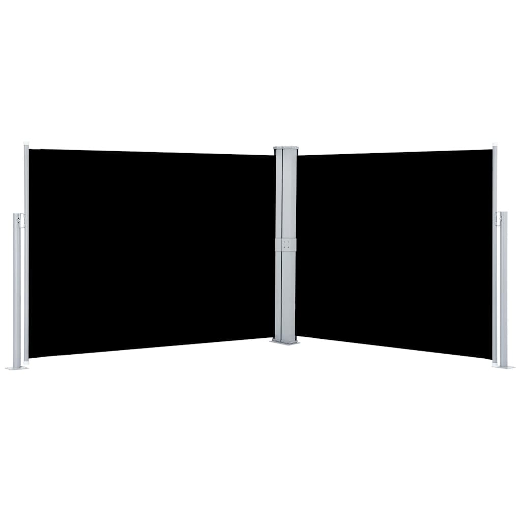Fekete behúzható oldalsó napellenző 140 x 1000 cm 