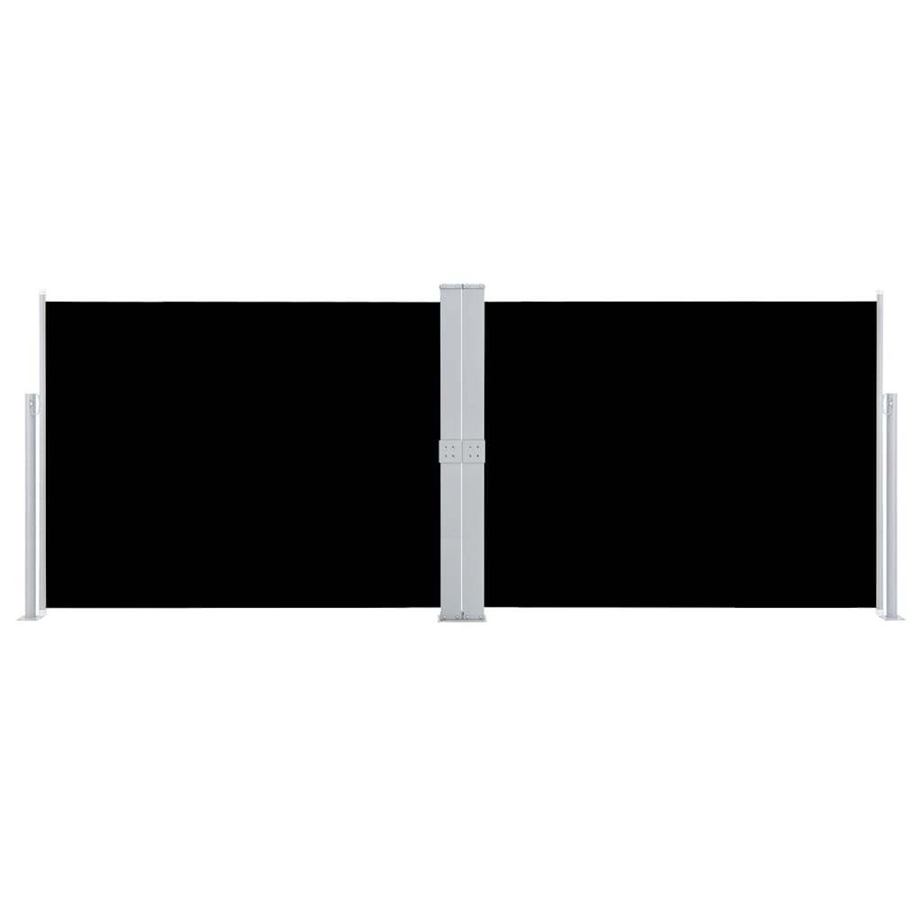 Fekete behúzható oldalsó napellenző 140 x 1000 cm 
