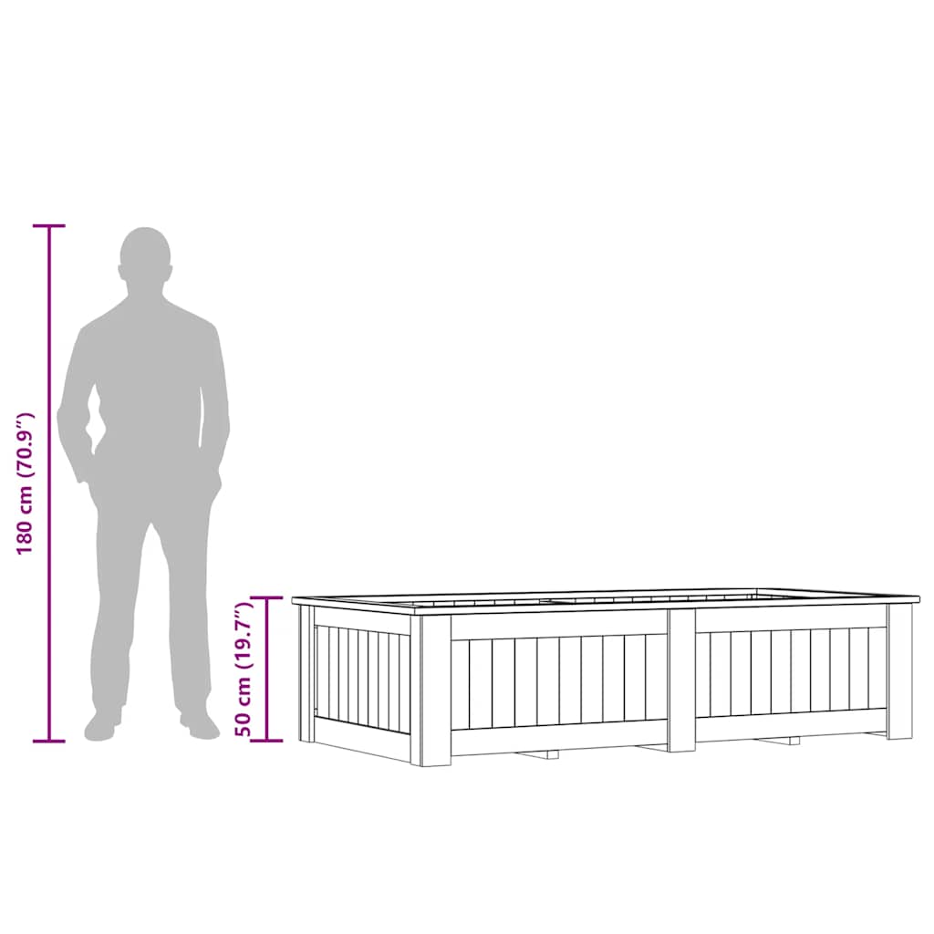 Impregnált fenyőfa magaságyás 196 x 100 x 50 cm