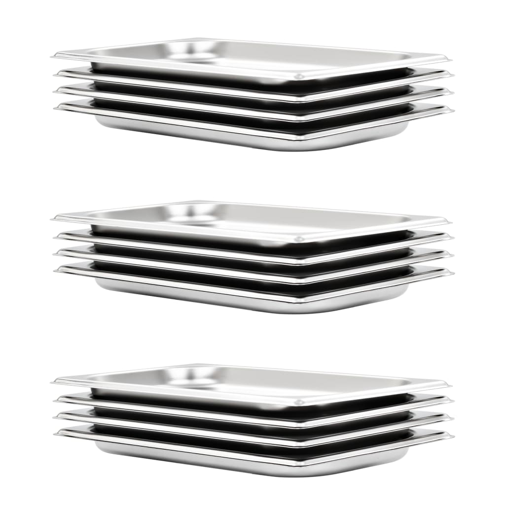 12 db rozsdamentes acél Gasztronorm edény GN 1/3 20 mm