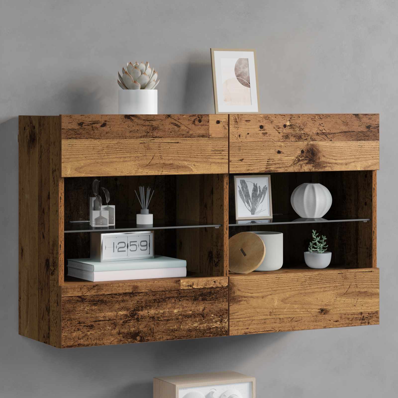 TV Fali Szekrény Öreg fa 98,5 x 30 x 60,5 cm Faanyag