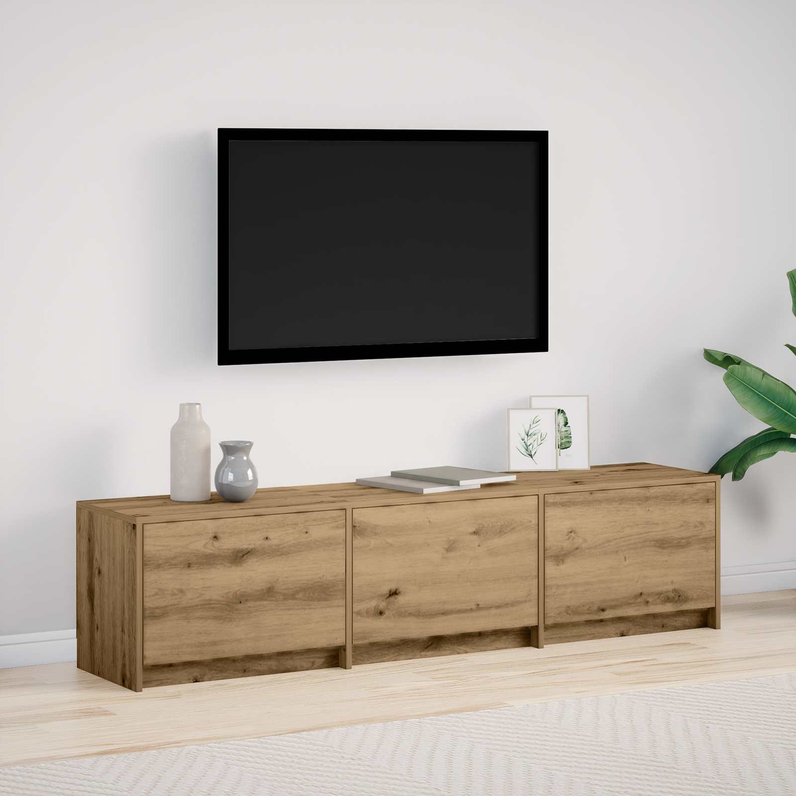 TV szekrény leddel Artisan tölgy 165 x 34 x 40 cm Faanyag