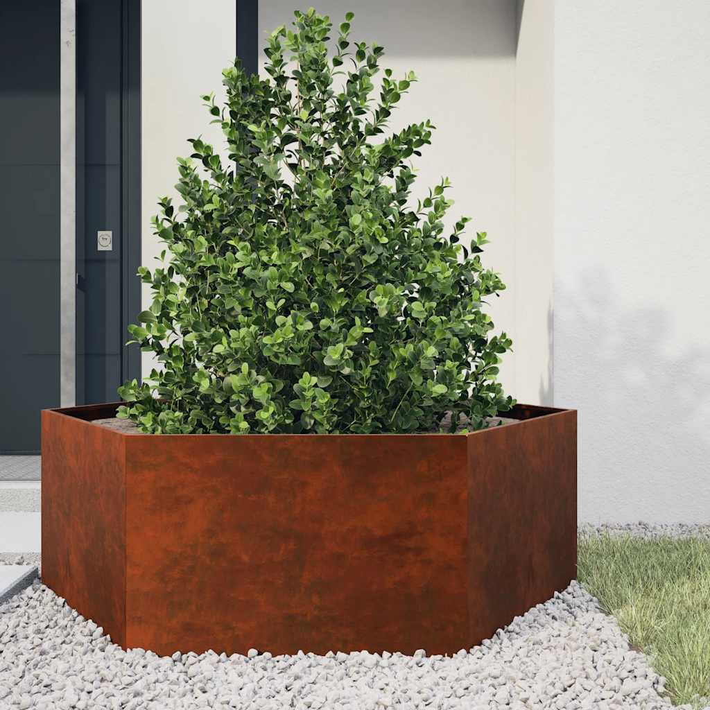 Rozsda színű corten acél növénytartó 138x120x45 cm