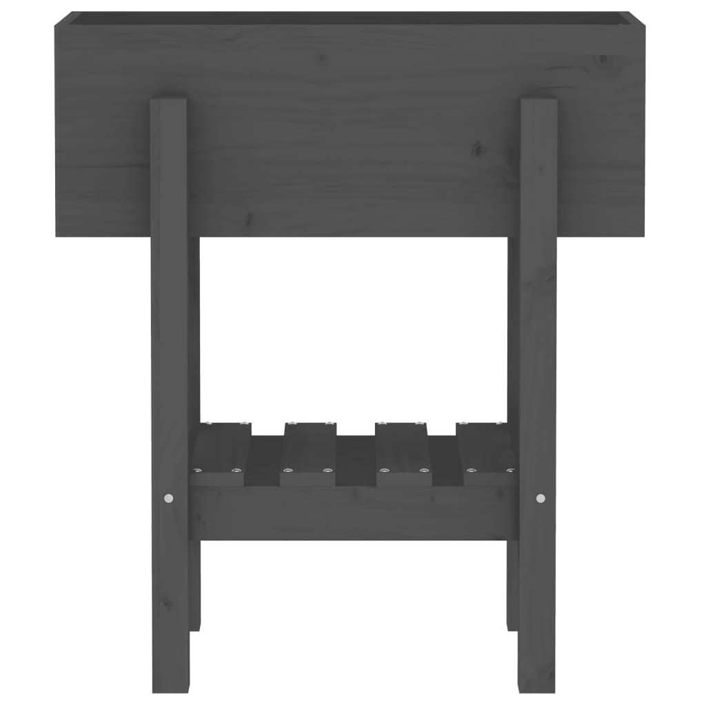 Szürke tömör fenyő kerti növénytartó 62 x 30 x 69 cm 