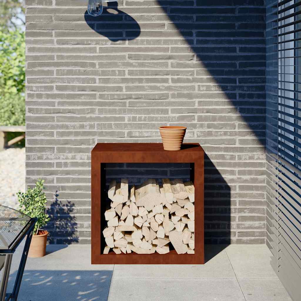 Tűzifa állvány 60x40x60 cm időjárásálló acélból