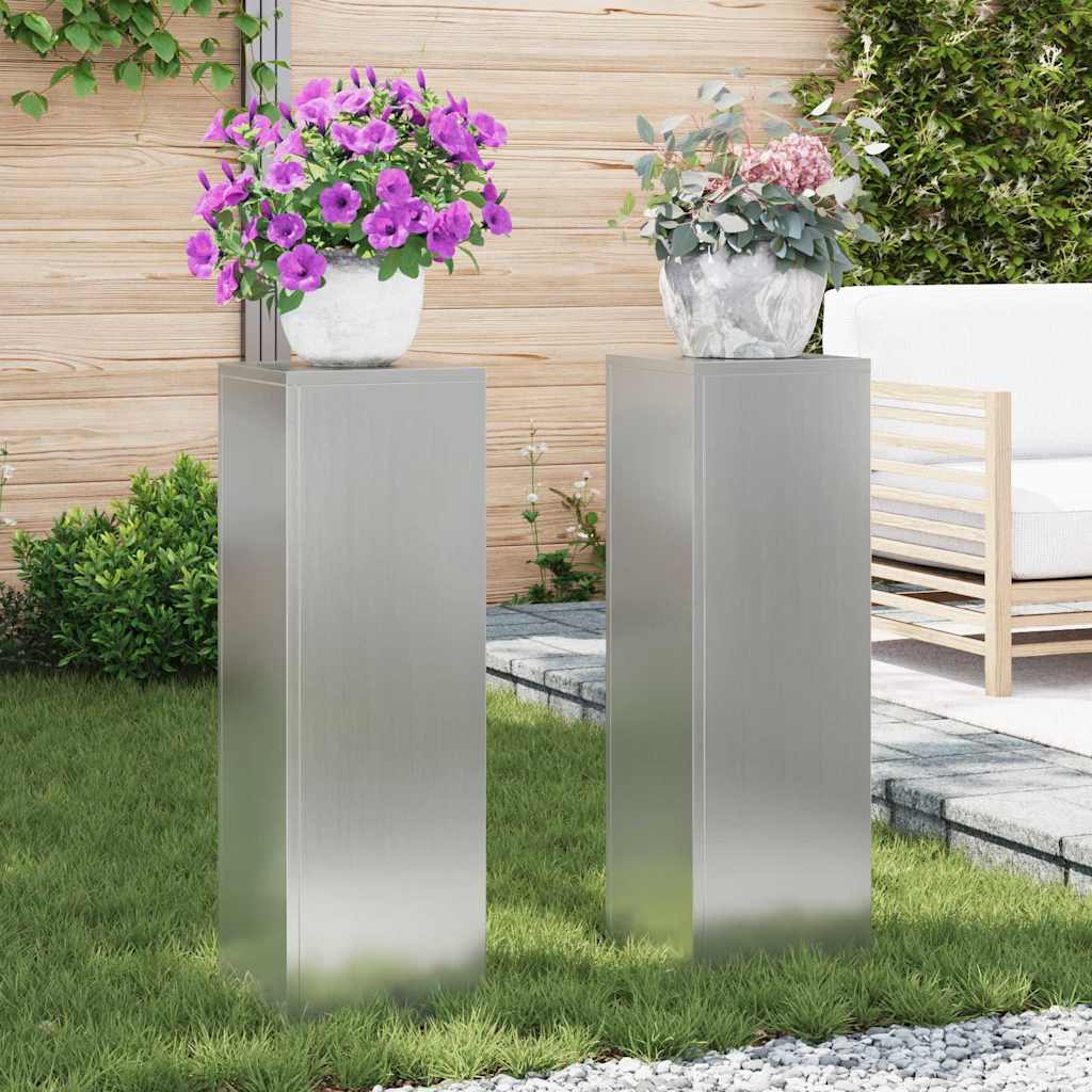 Növényállvány 2 pcs Ezüst 24 x 24 x 75 cm Horganyzott acél