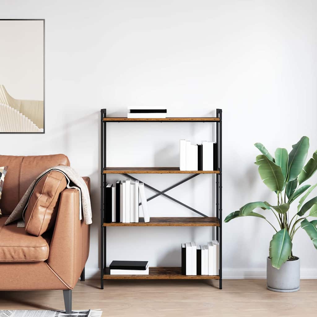 Könyvespolc Régi fa 80 x 30 x 120 cm Faanyag