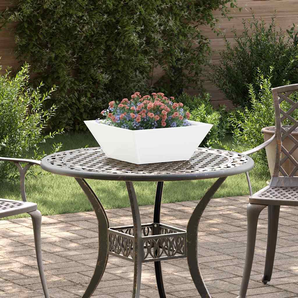 Kerti cserép 5 pcs Fehér 40 x 40 x 15 cm Hidegen hengerelt acél