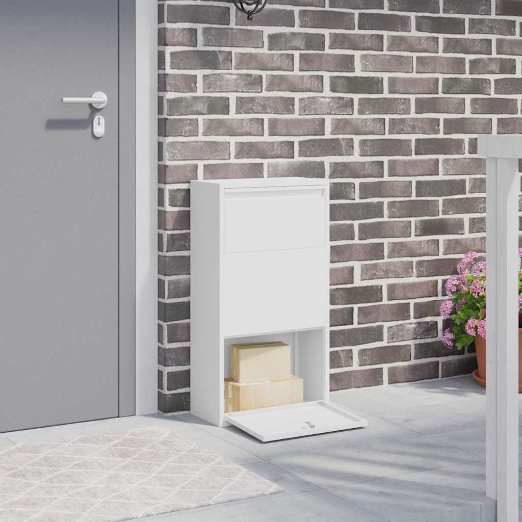Csomagzáró doboz tárolóval ajtóval Fehér 44 x 22 x 82 cm Acél