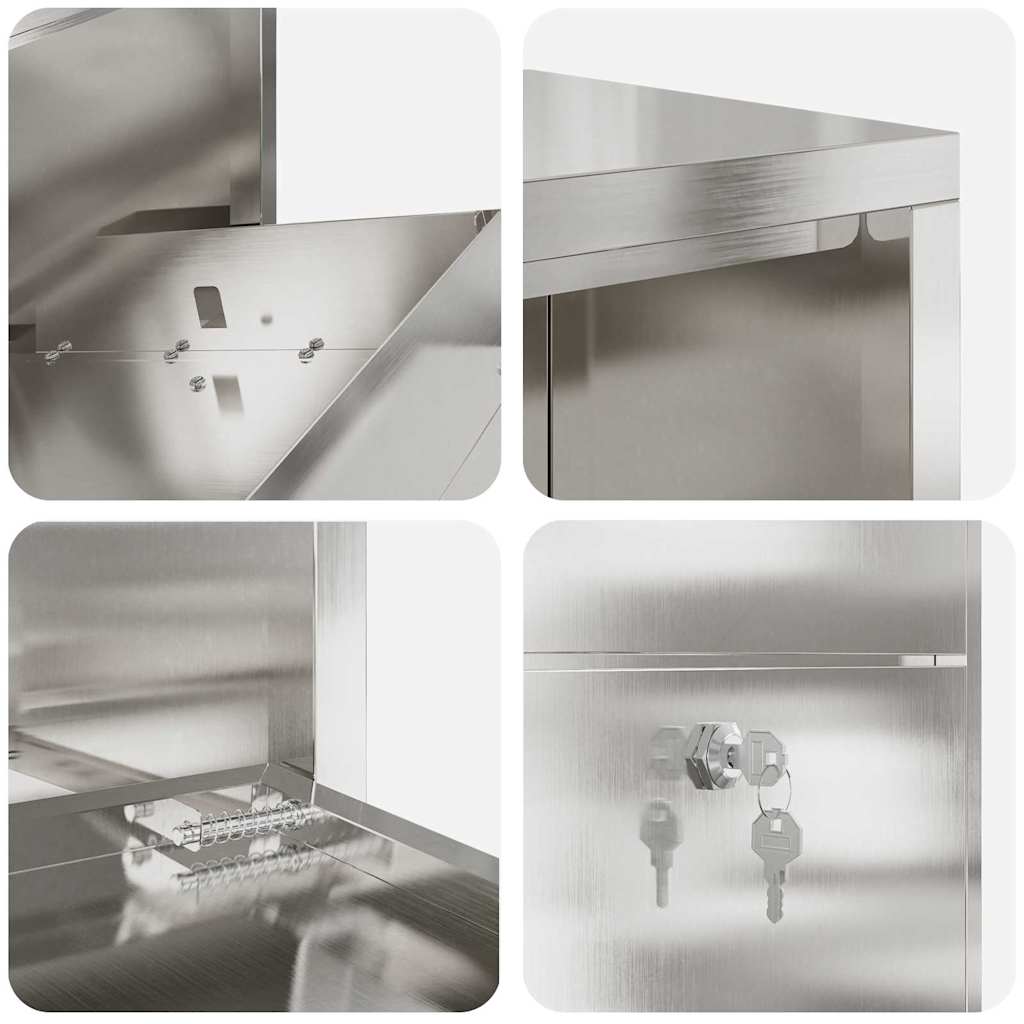 Csomagzáró doboz zárral Ezüst 44 x 22 x 82 cm Rozsdamentes acél