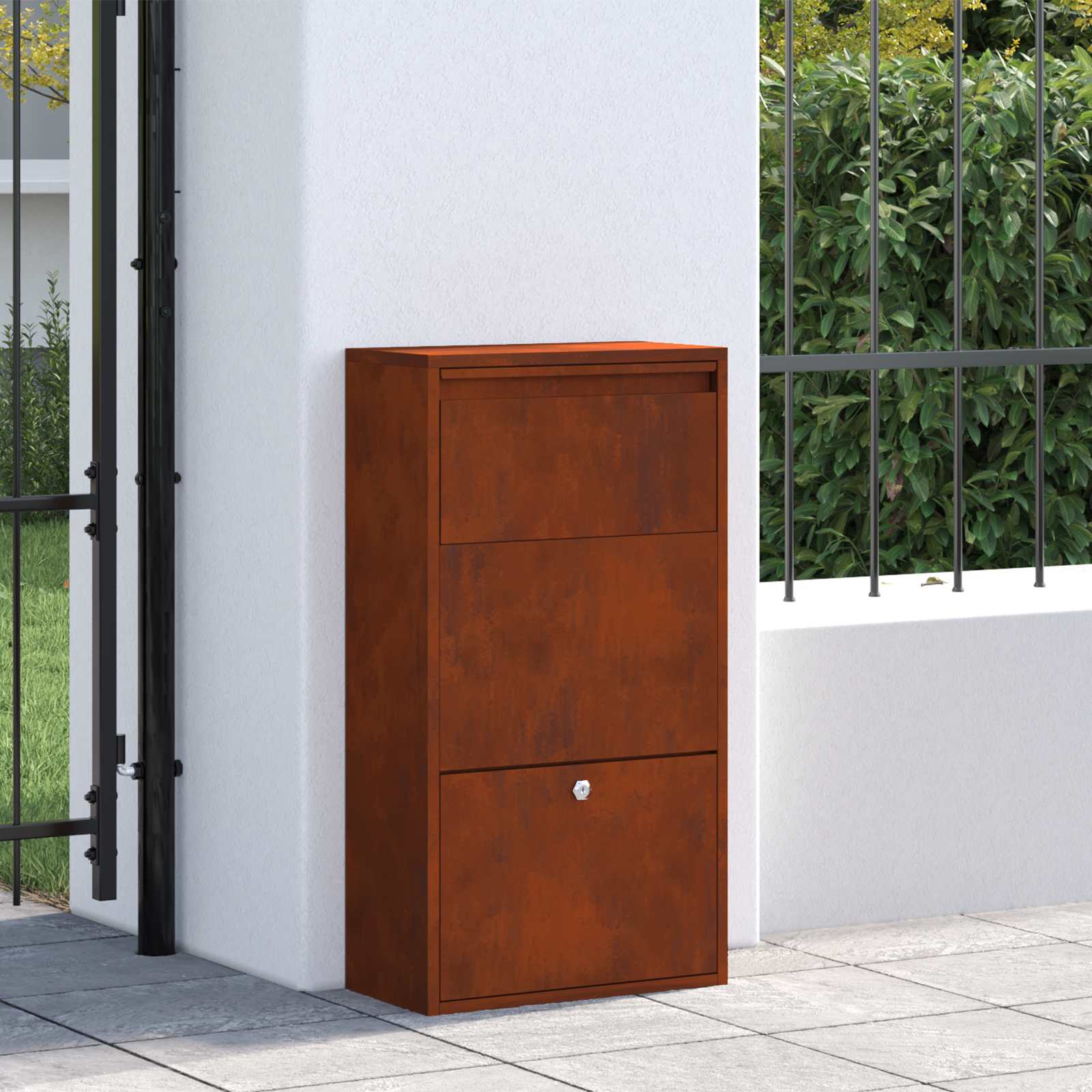 Csomagzáró doboz Rozsdás 44 x 22 x 82 cm Időjárásálló acél