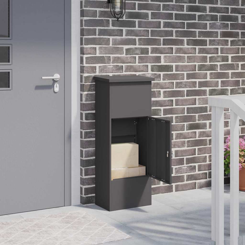 Csomagzáró doboz tárolóval Fekete 44,5 x 29 x 110,5 cm Acél