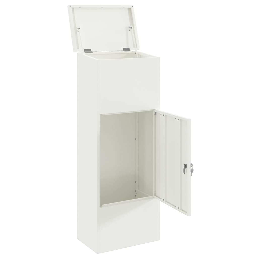 Csomagzáró doboz tárolóval Fehér 44,5 x 29 x 110,5 cm Acél